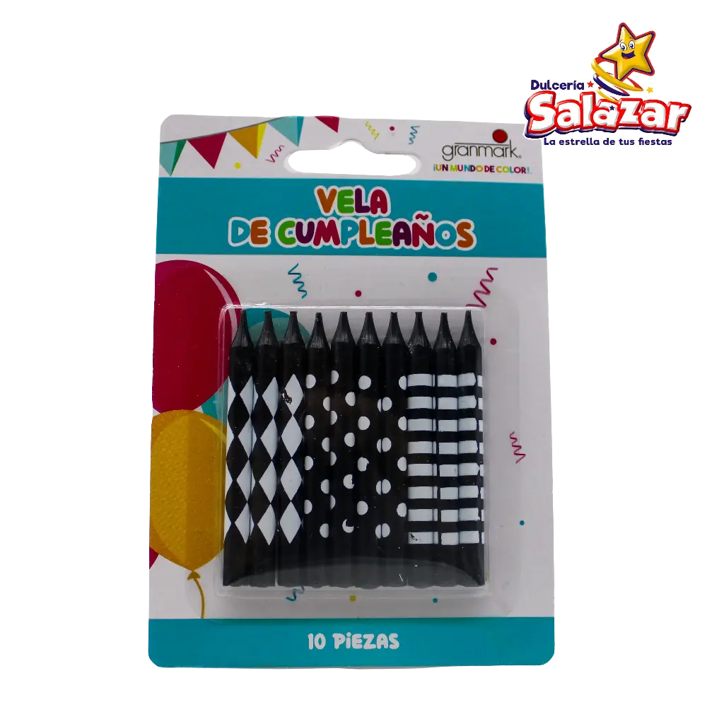 [GRN0006] VELA SURTIDA BLANCA Y NEGRO GRANMARK -D.10PZA- "C/12/10"