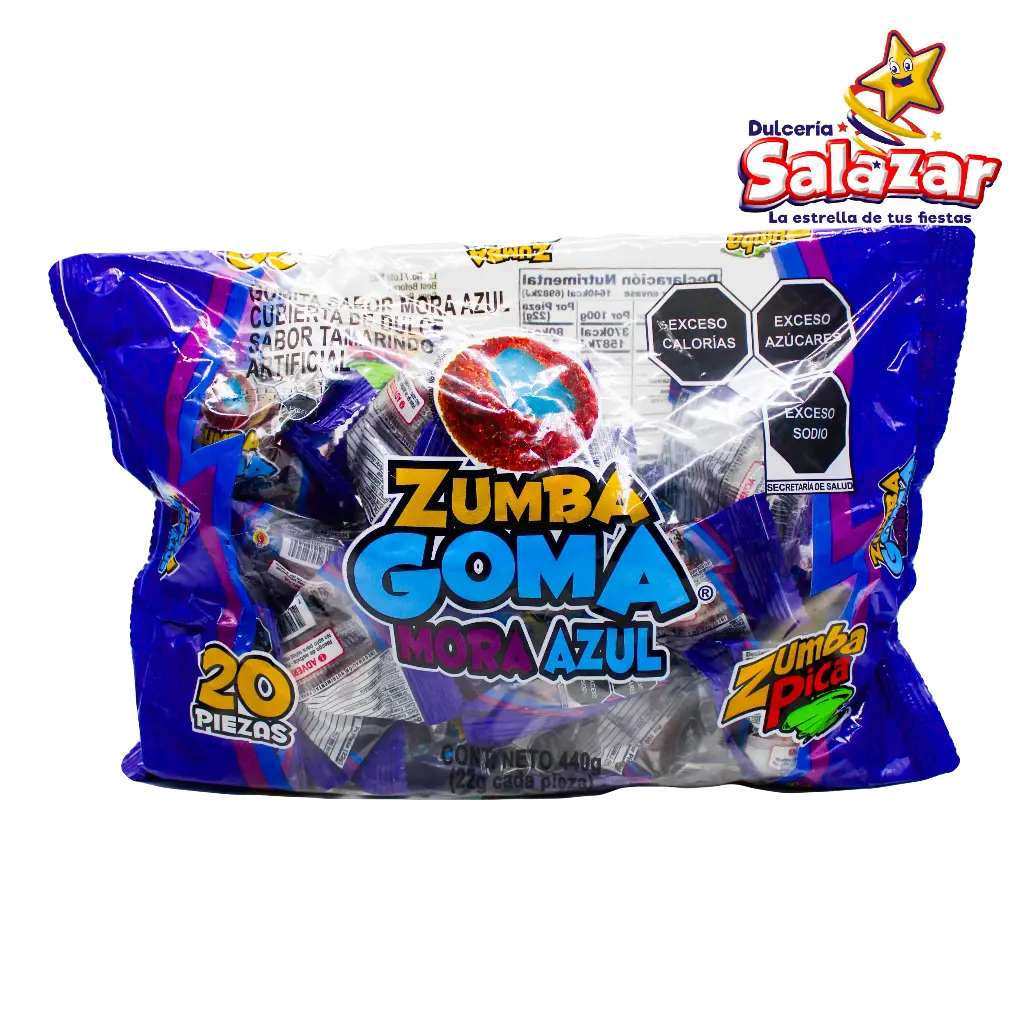 [ZUM0105] GOMA MORA AZUL ZUMBA -B.440G- "C/20/20"