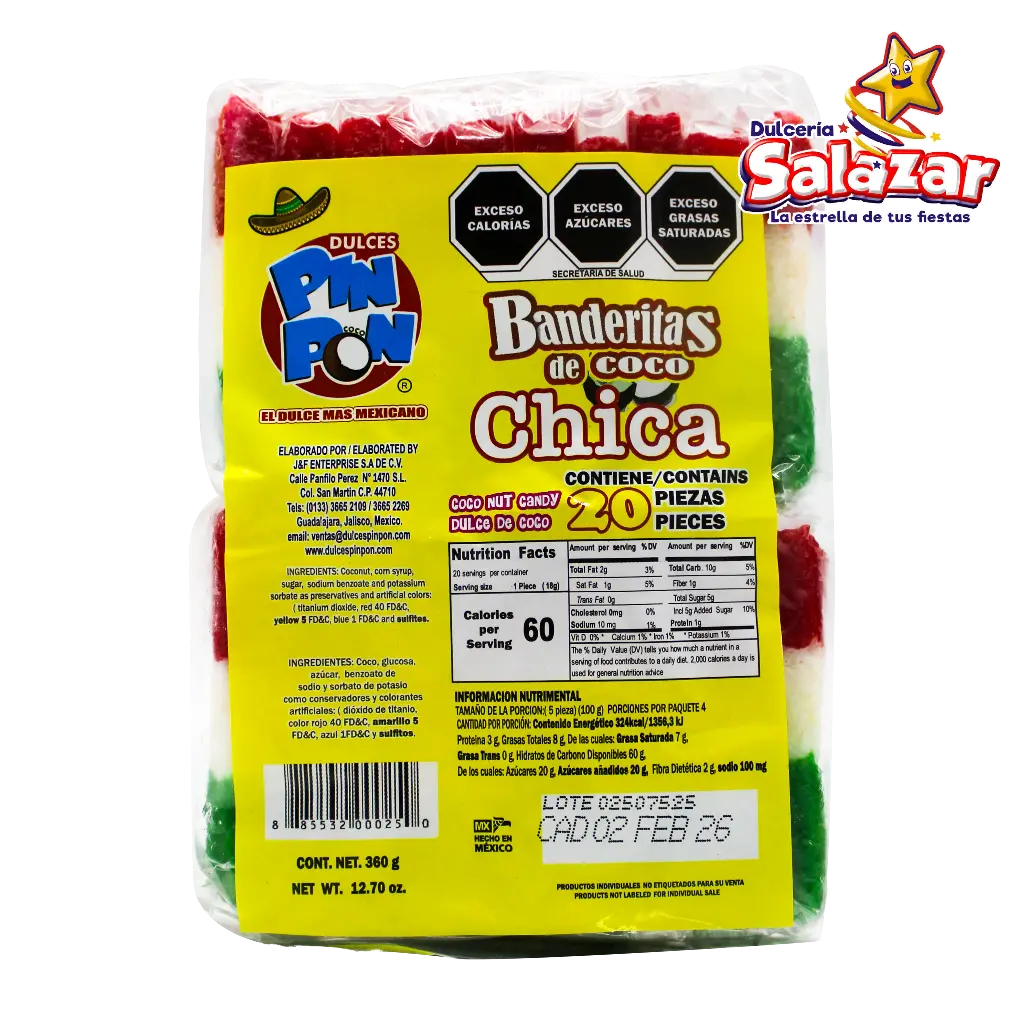 BANDERITA COCO CHICA PIN PON -B.360G- "C/40/20"