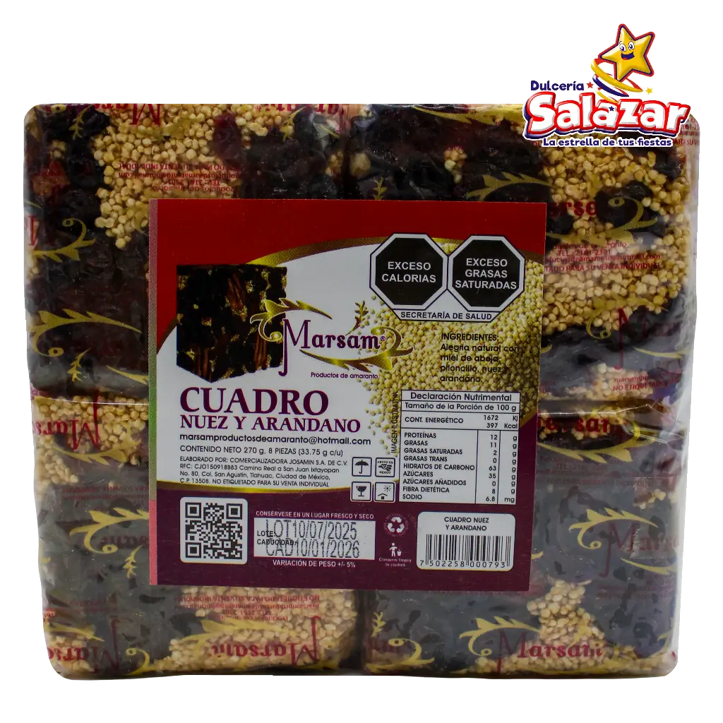 CUADRO NUEZ Y ARANDANO MARSAM -B.270GR- "C/12/5"