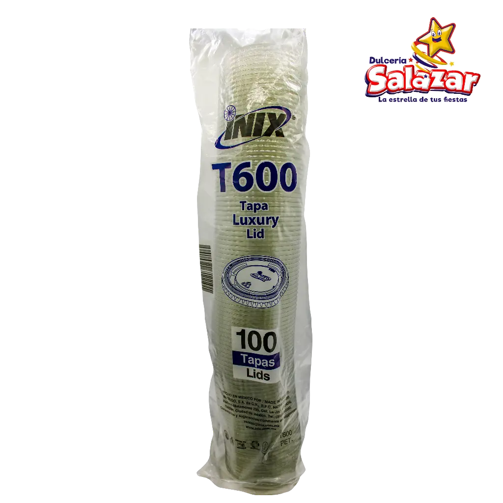 [INIX0143] TAPA PLANA DE PET/T INIX T600 -B.100PZ "C/10/100"