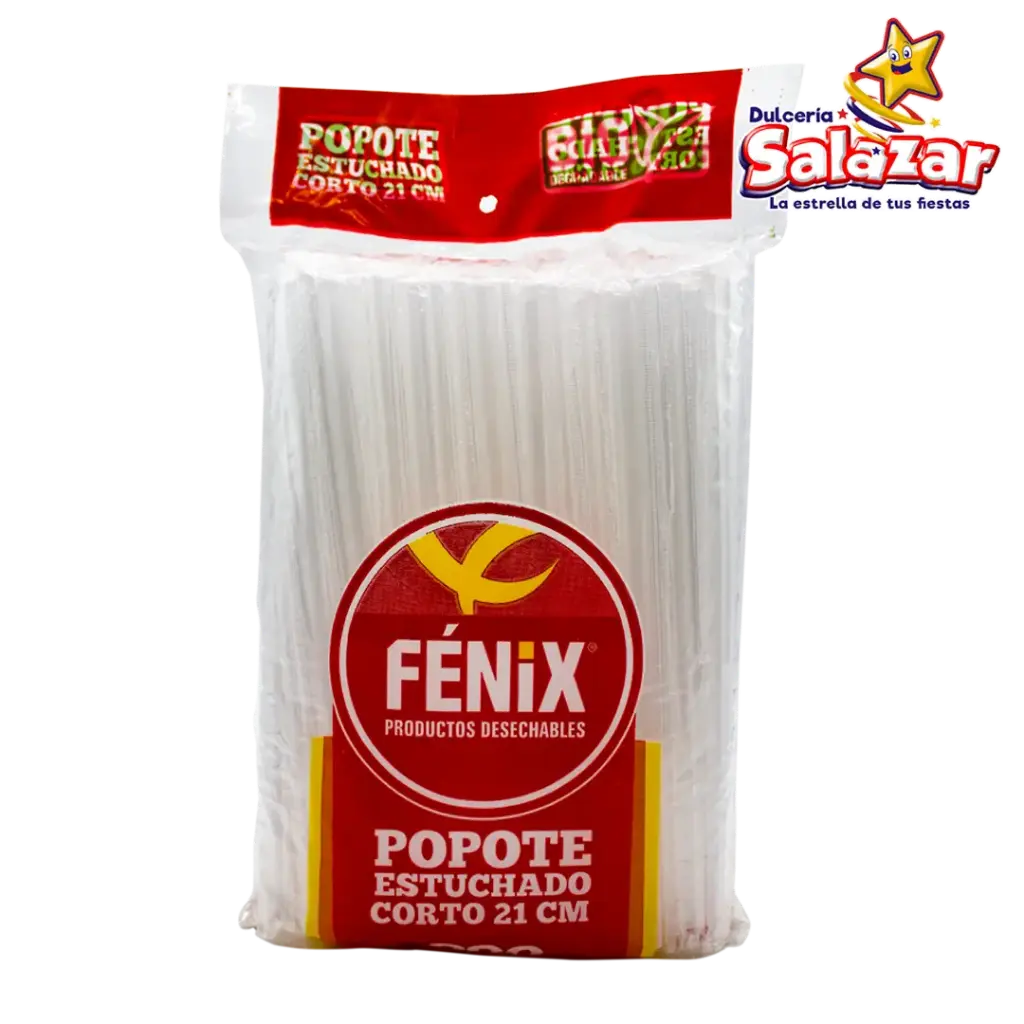 [DAMEX0006] POPOTE FENIX ESTUCHADO BIO CORTO 21 CM FXPO001 -D.200PZ - "C/10/200"
