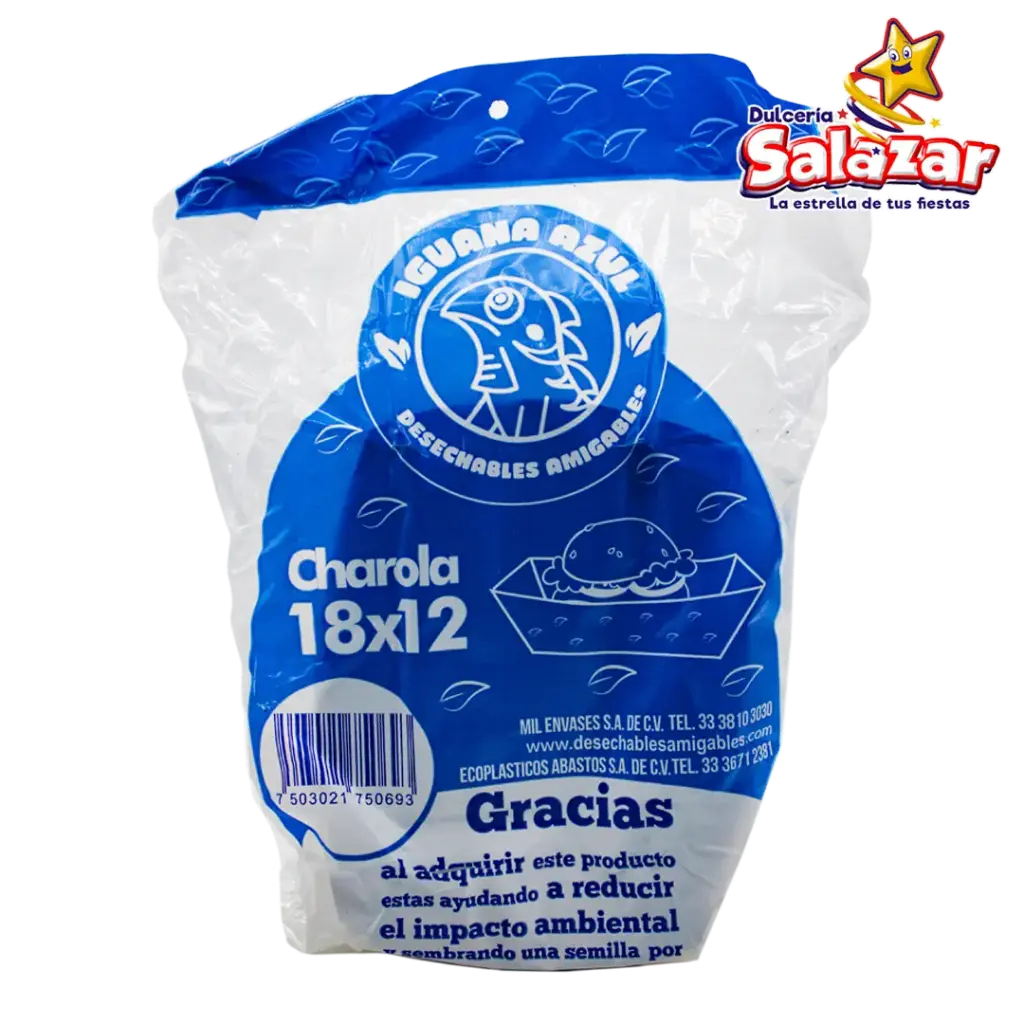 [DAMEX0013] CHAROLA CARTON ENCERADO 18x12 IGPL001            -D.25PZ- "C/10/25" 