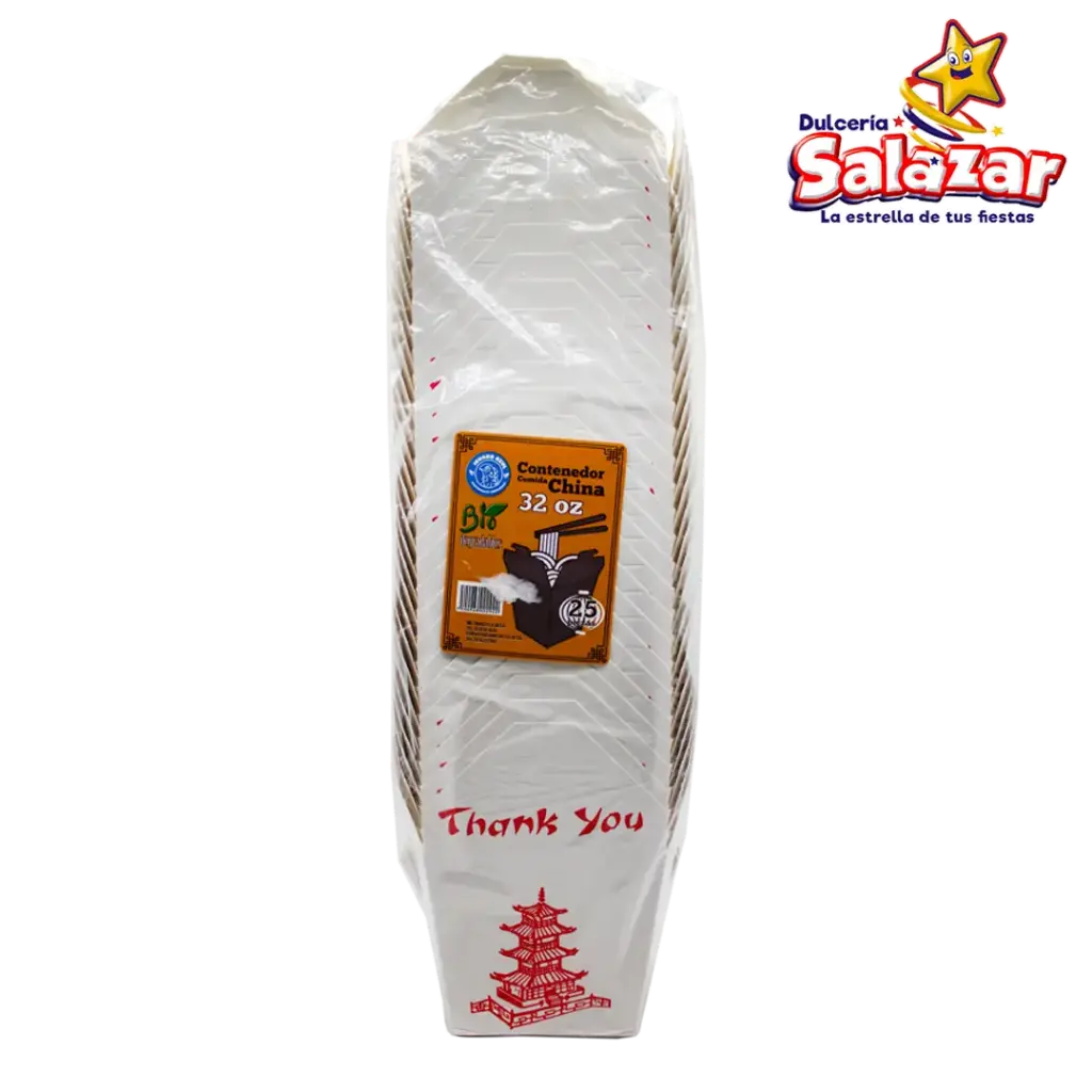 [DAMEX0016] CONTENEDOR P/COMIDA CHINA 32 OZ IGCN004 -D.25PZ- "C/10/25"