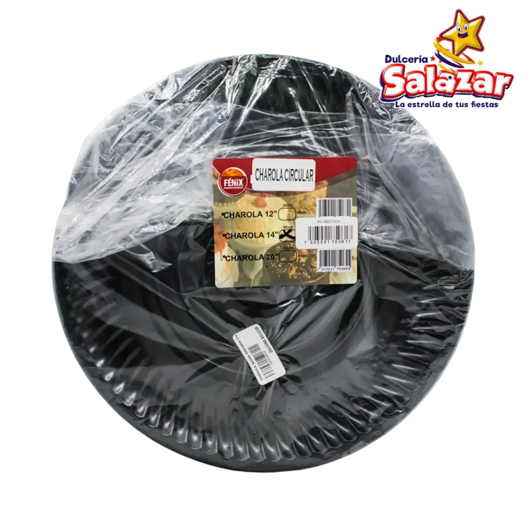 CHAROLA FENIX NEGRA REDONDA CIRCULAR #14    -D.5PZ- "C/25/5"