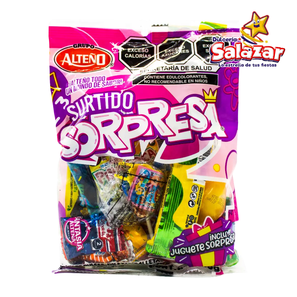 [ALT0336] SURTIDO SORPRESA BOLSA ROSA ALTEÑO -B.130G- "C/20/130"