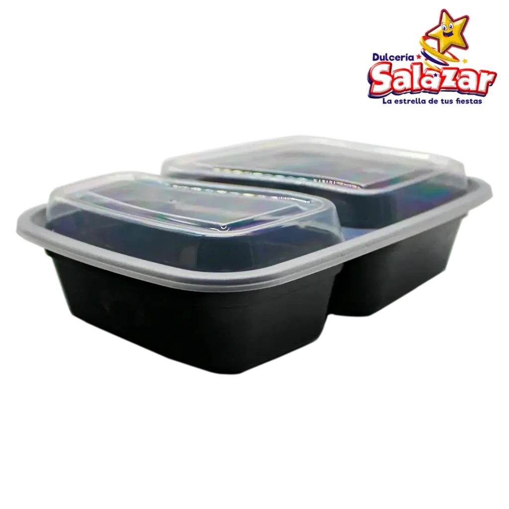 CONTENEDOR REUTILIZABLE P/ COMIDA 32OZ 9828 WOW 2 DIVISIONES "C/150/1"