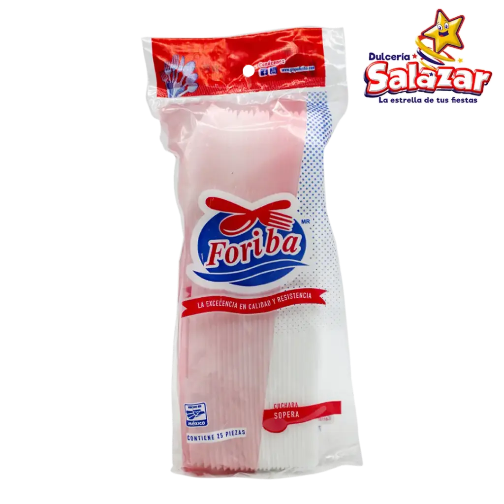 [FOR0005] CUCHARA PLASTICO FORIBA SOPERA -B.25P- "C/40/25"
