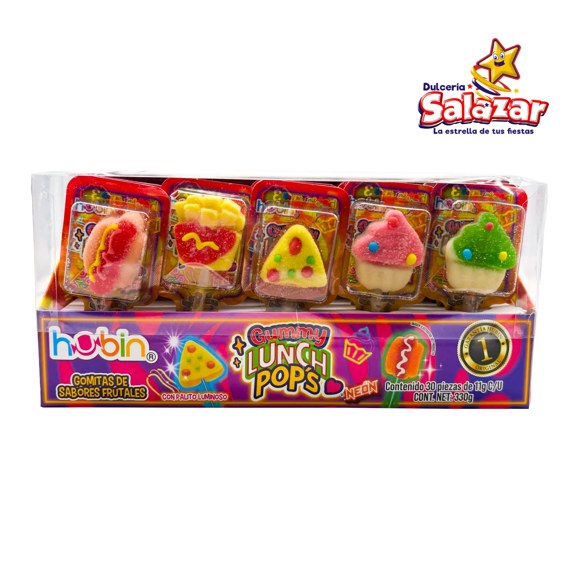 [HUB0052] GUMMY LUNCH POP NEON HUBIN -D.330GR- "C/16/30"