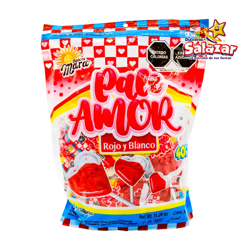 [MAR0108] PALETA MARA PALEAMOR ROJO Y BCO OPTL -B.320G- "C/35/40"