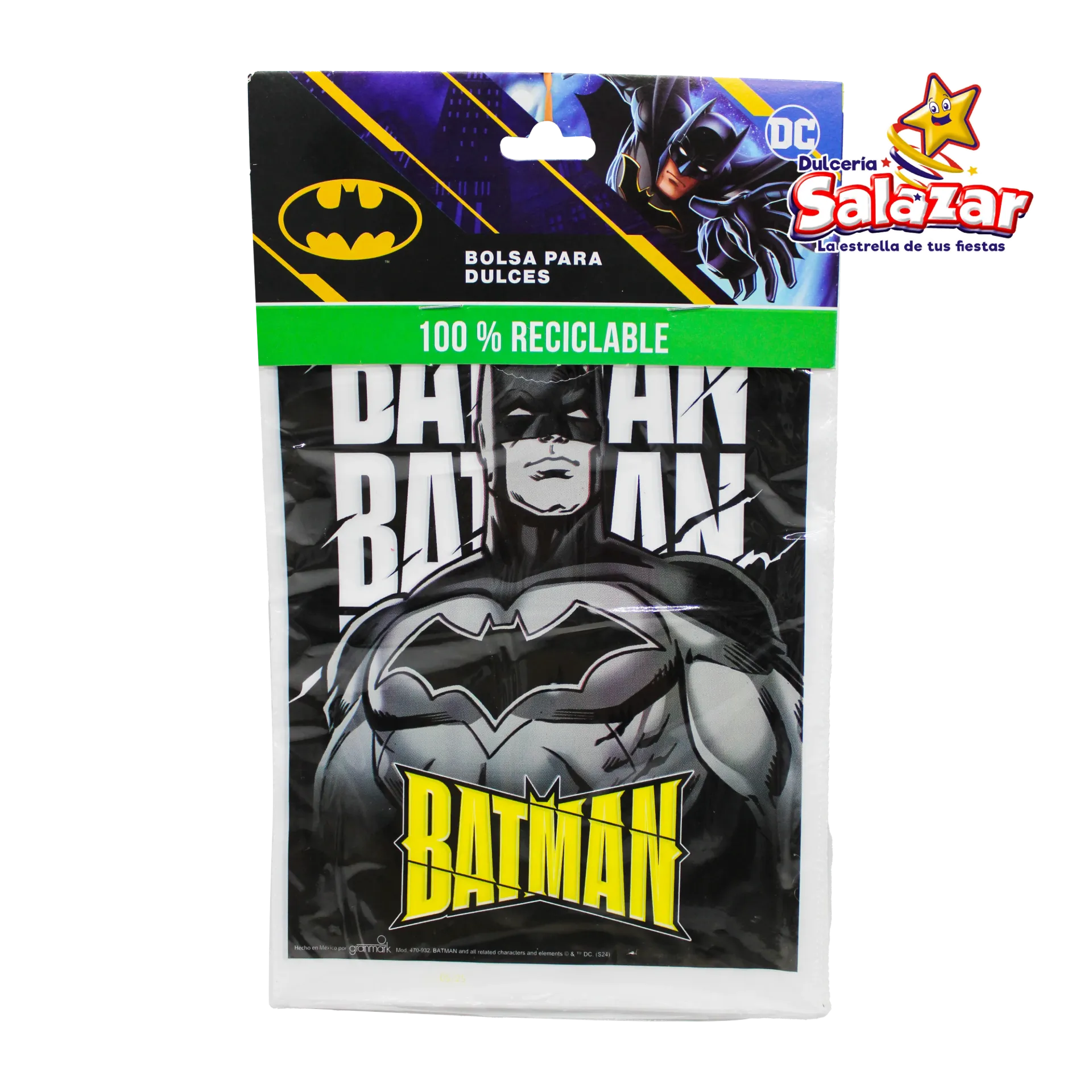 [GRN0379] BOLSA P/DULCES BATMAN GRANMARK -B.25PZA- "C/6/25"    