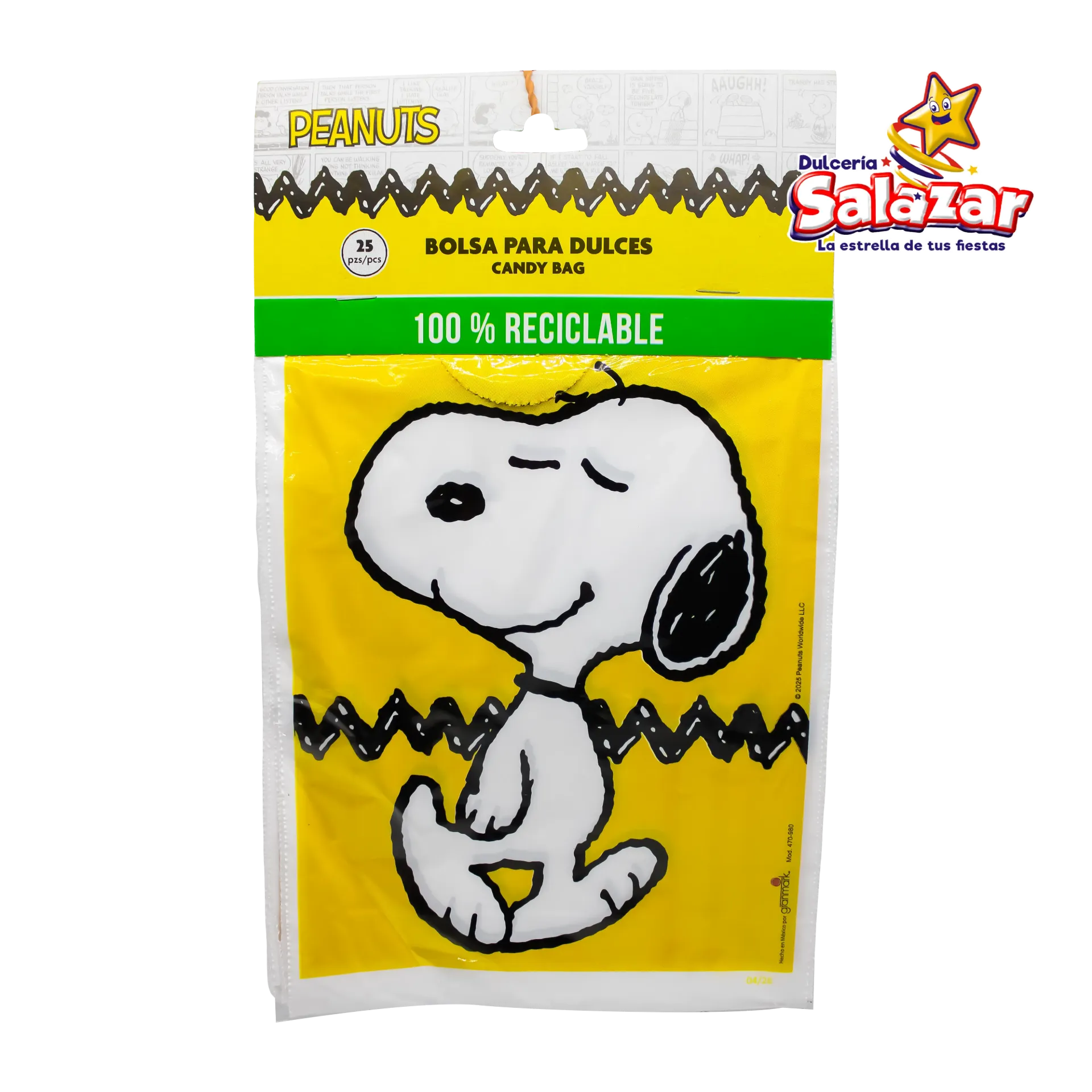 [GRN0427] BOLSA P/DULCES SNOOPY GRANMARK -B.25PZA- "C/6/25"       