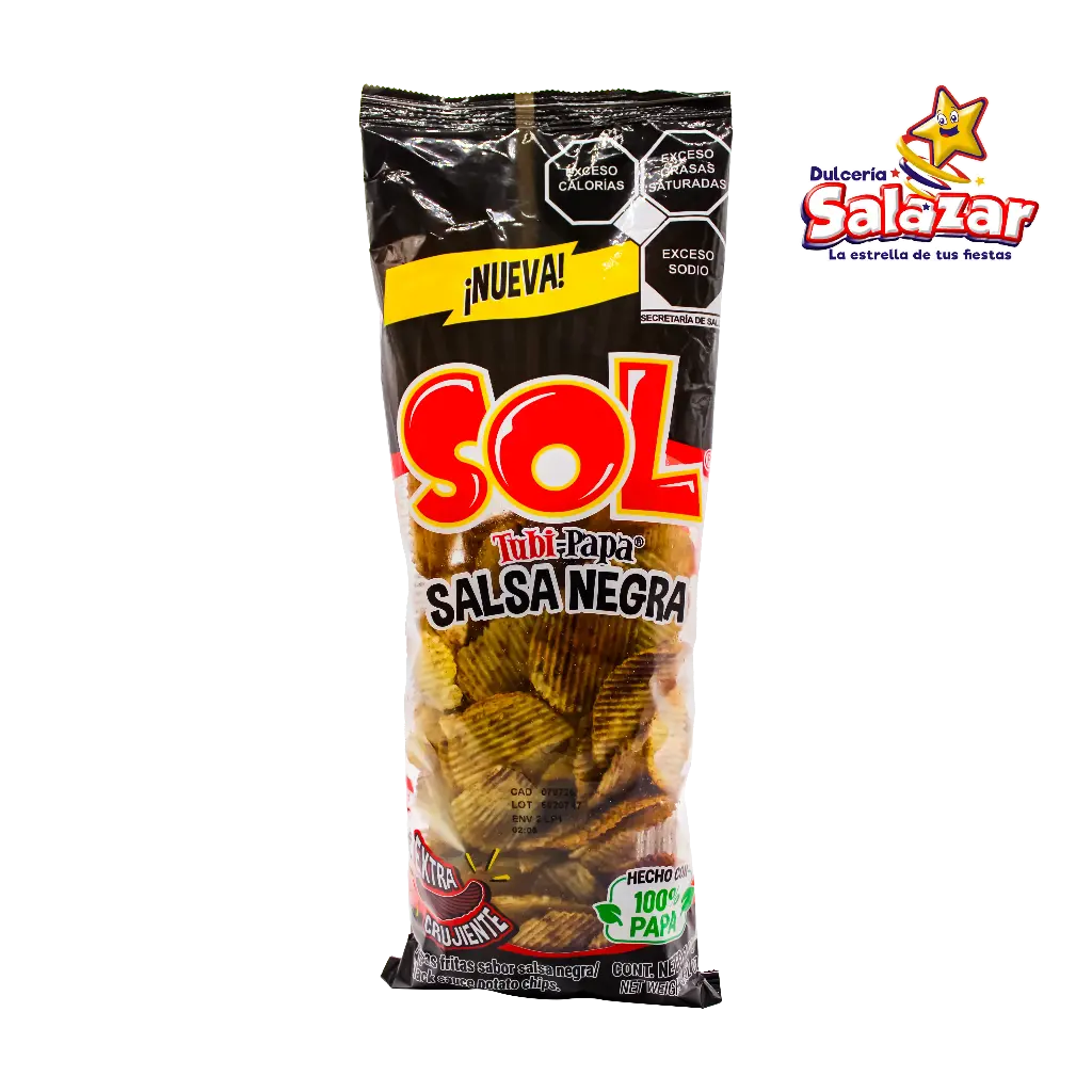 [SOL0062] TUBI-PAPA SALSA NEGRA SOL -B.100GR-  "C/40/1"