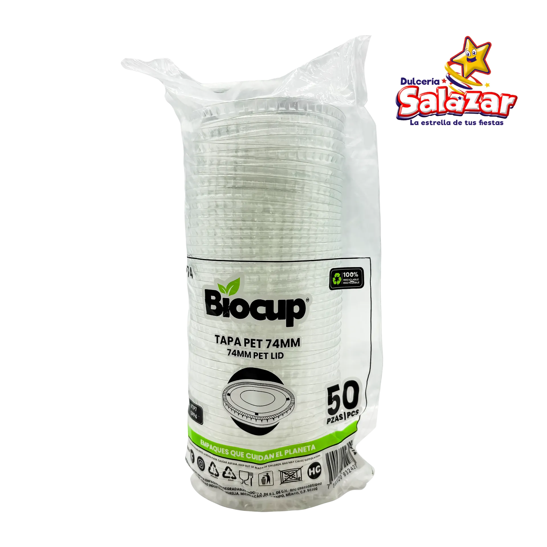 [CUP0008] TAPA PET BIOCUP NO. TP74 P/SPP4/N/VTP7 PLANA "C/20/50"