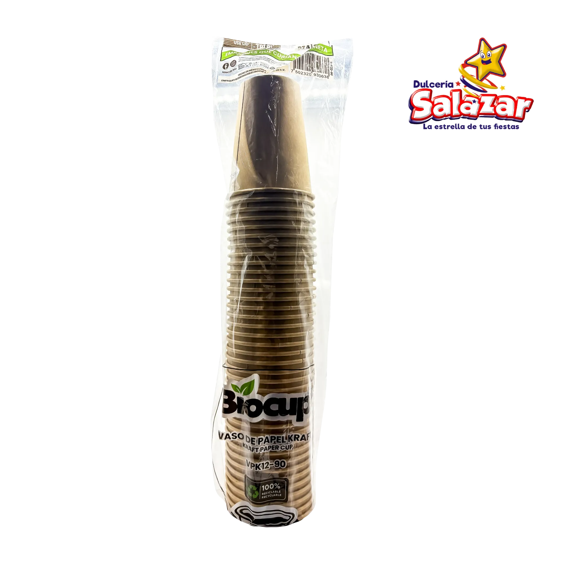 VASO PAPEL KRAFT BIOCUP NO. VPK12 (12OZ) B.50 PZ "C/20/50"