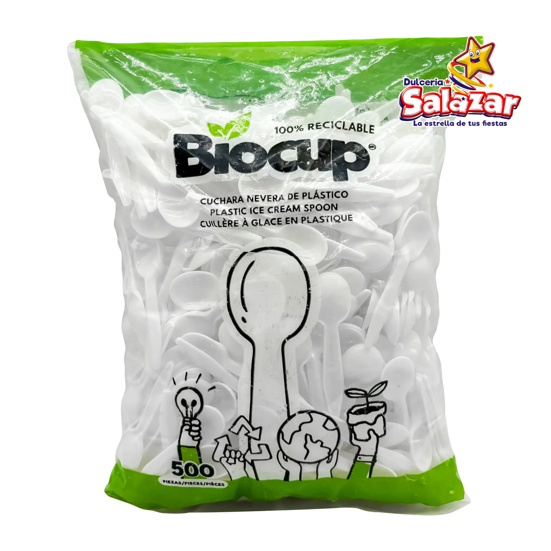 CUCHARA BIOCUP NEVERA BLANCA B.500 PZ "C/6/500"