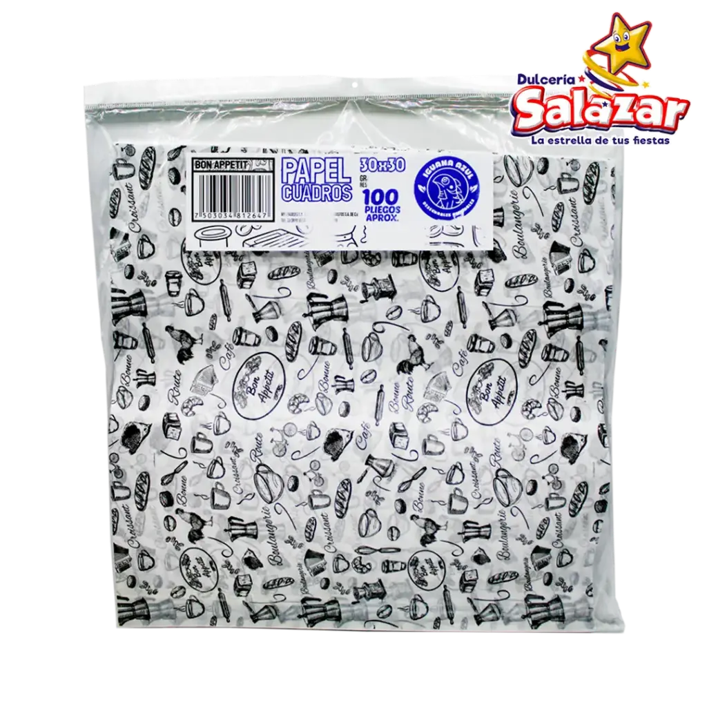 PAPEL ENCERADO CORAZONES 30x30 IGPA007 -D.100PZ- "C/10/100"