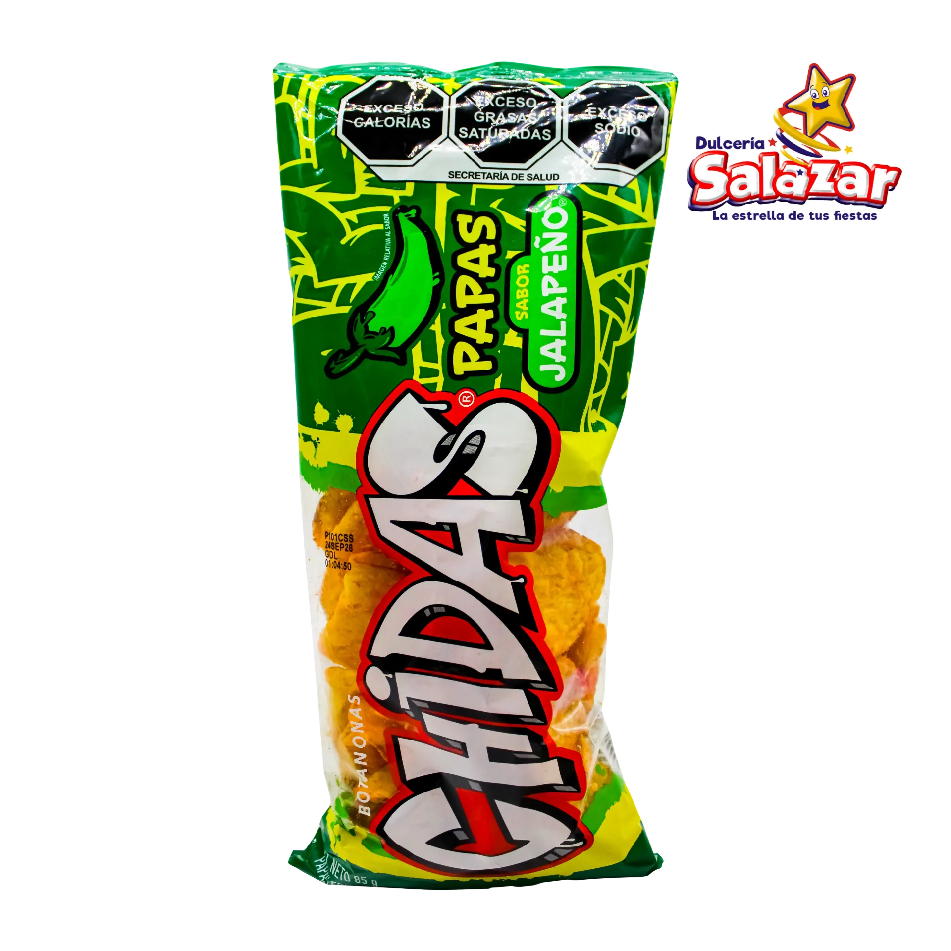[GON0084] BOTANONAS CHIDAS PAPAS JALAPEÑO GONAC -B.85GR- "C/30/1"