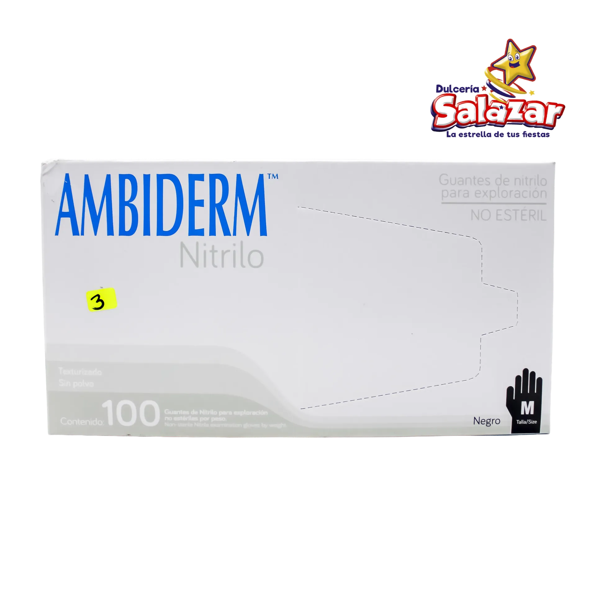 GUANTE DE NITRILO NEGRO MEDIANO AMBIDERM - "C/1/100"