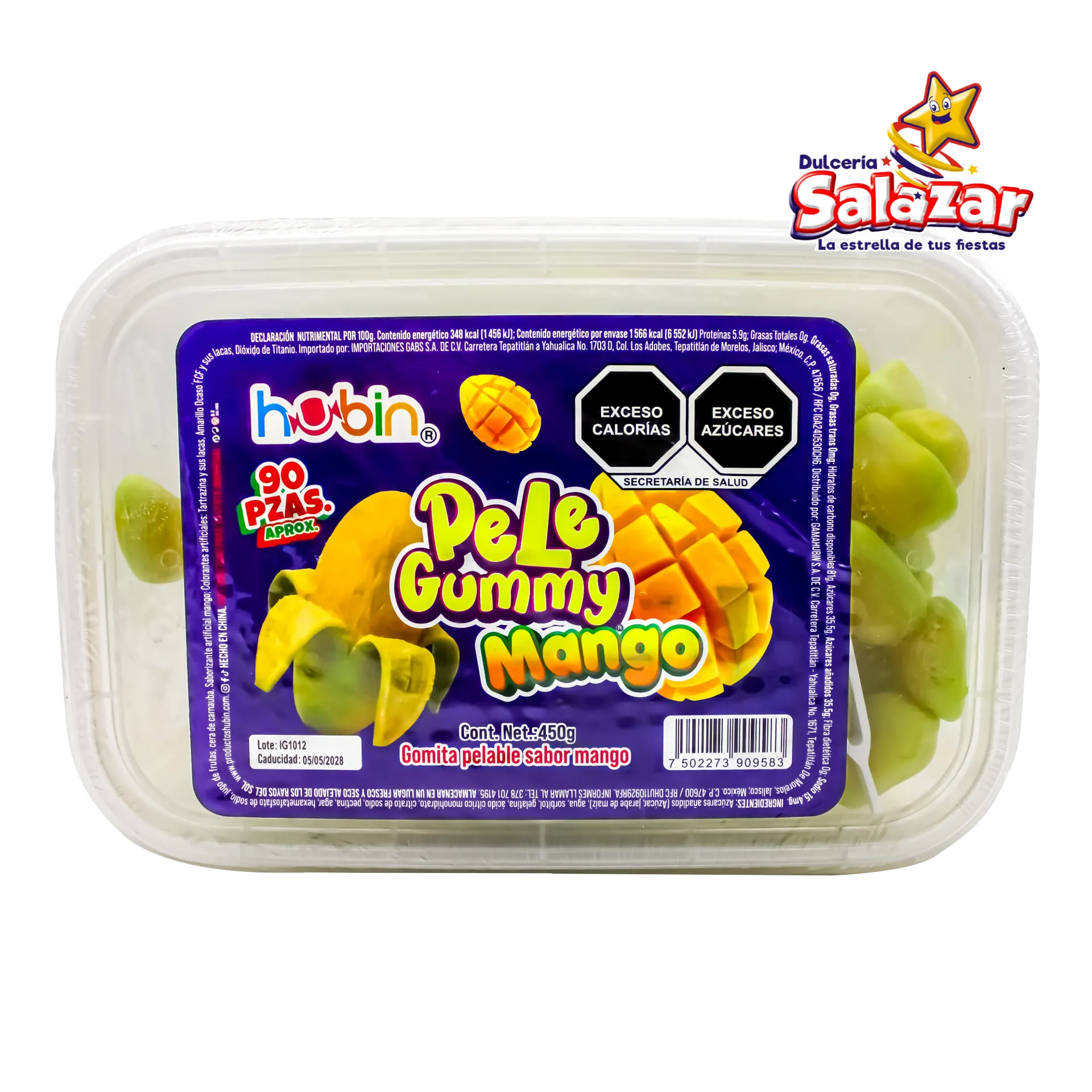 PELE GUMMY MANGO HUBIN -E.450GR- "C/16/90"