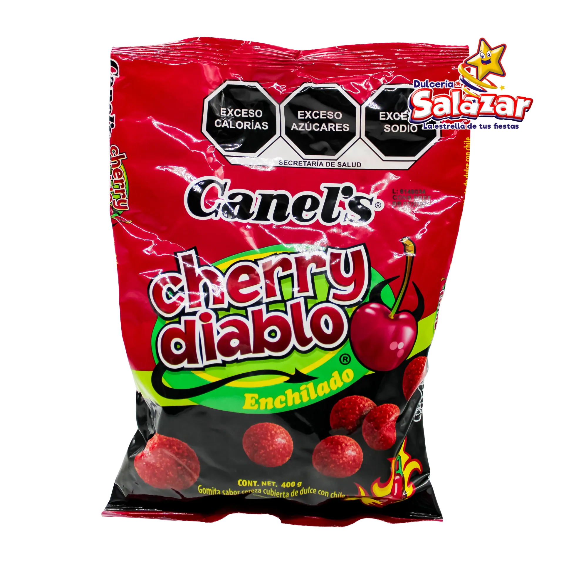[CAN0141] CHERRY DIABLO ENCHILADO CANELS -B.400GR- "C/24/1"