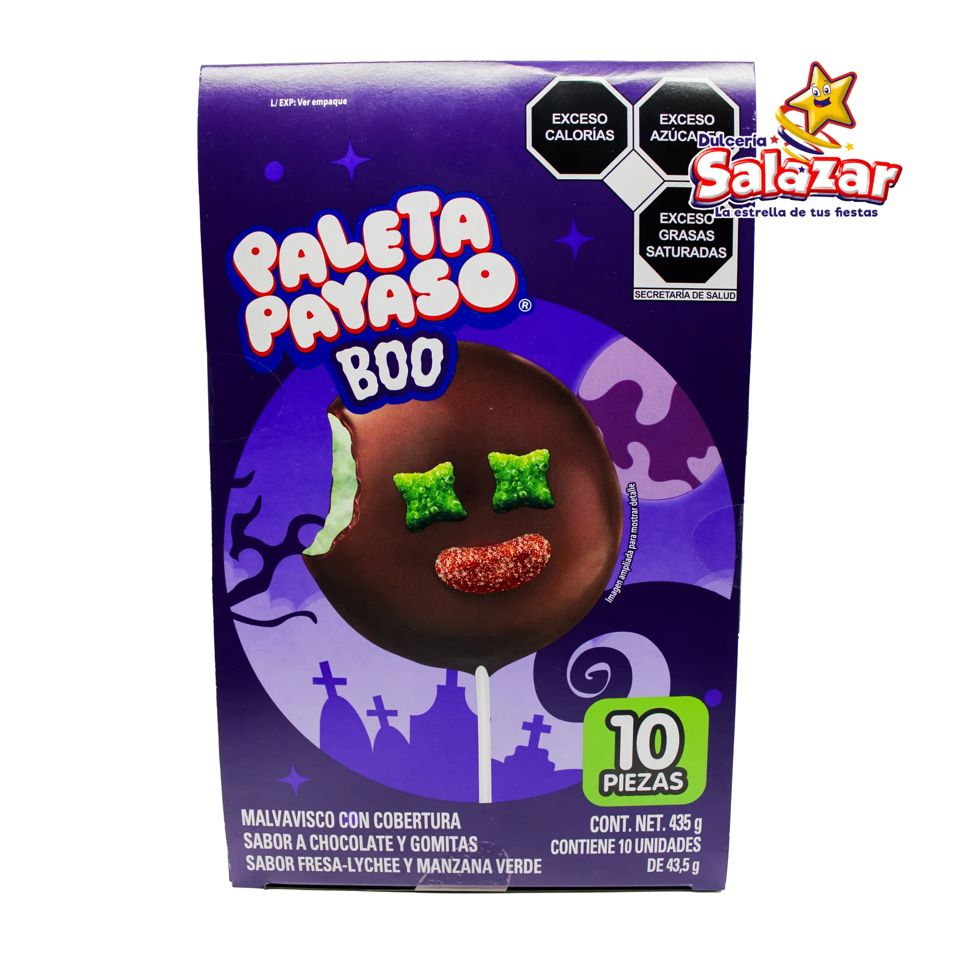 [RCO0517] PALETA PAYASO HALLOWEEN BOO GRANDE RICOLINO -D.450G- "C/12/10"
