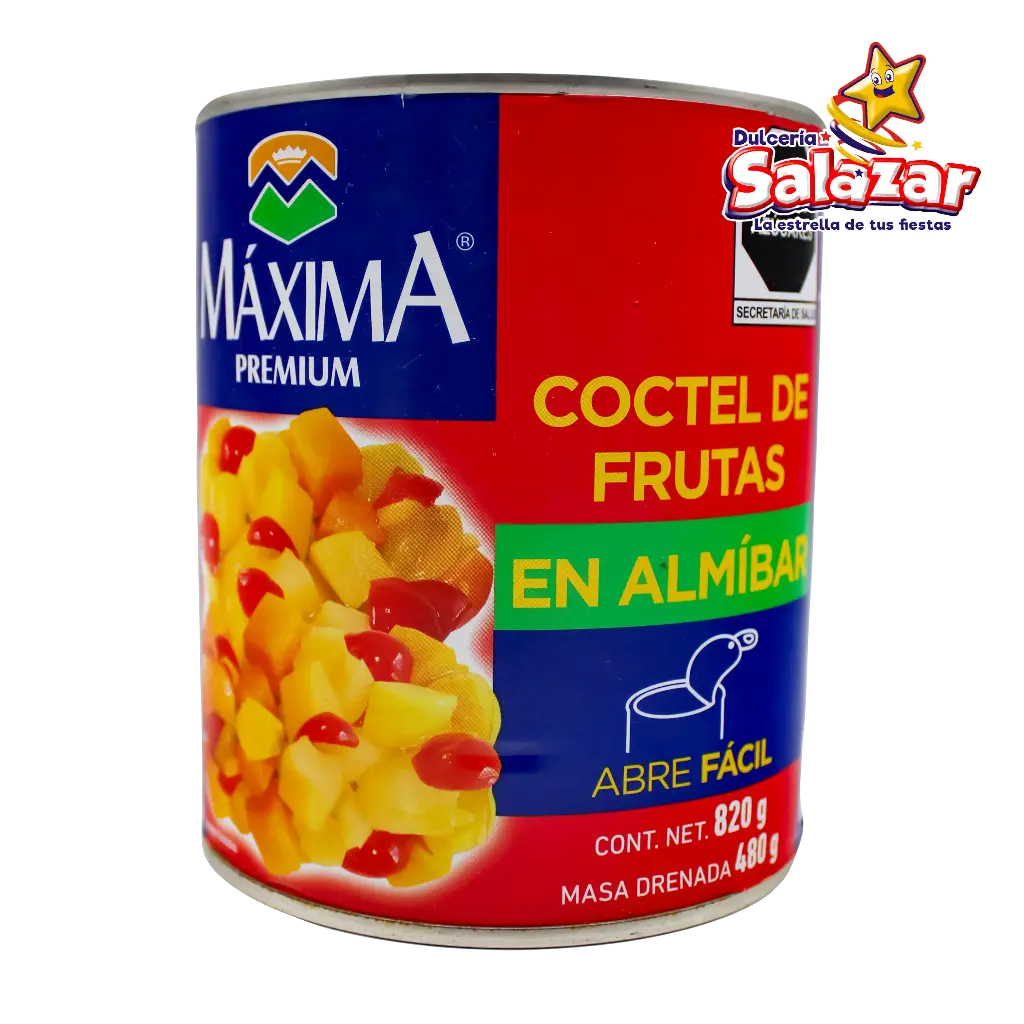 [ABARROTE0067] COCTEL DE FRUTAS EN ALMIBAR MAXIMA -BOT.820G- "C/12/1" 